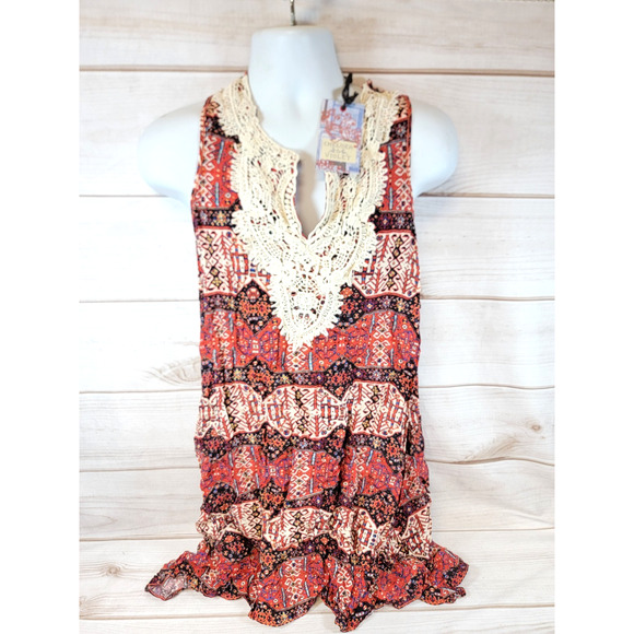 Chelsea & Violet Dresses & Skirts - Chelsea & Violet Womens Medium Dress Boho Babe Multicolor NEW With Tags